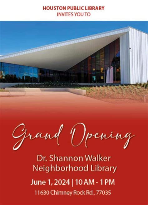 shannon walker library photos|Grand Opening: Dr. Shannon Walker Neighborhood Library, June 1.